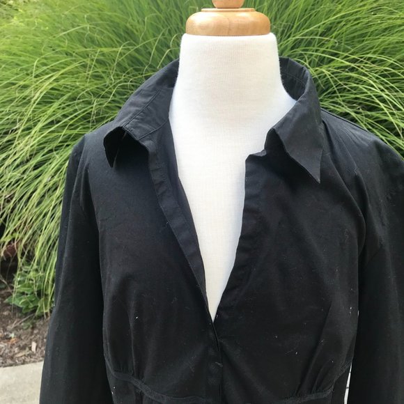 YUKA Long-Sleeved Shirt Dress-Length Tunic - Black - Size Medium - Picture 3 of 5